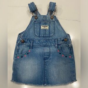 OshKosh B'gosh Light Blue Girls Overalls with Heart Details